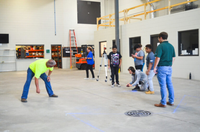 KUSD Building Trade Careers Summer Camp Robotic Total Station