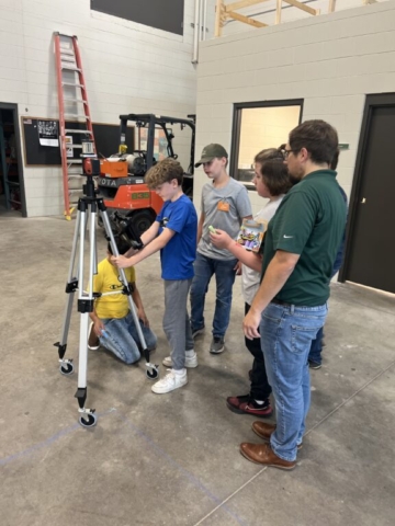 KUSD Building Trade Careers Summer Camp Robotic Total Station